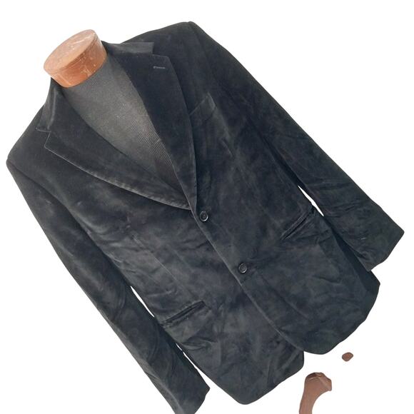 PERRY ELLIS! LUXE BLACK VELVET! 100% COTTON, PLUSH JACKET, BLAZER! SZ 42R - Picture 11 of 11